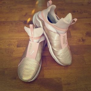 Rose gold Puma high tops (women’s)